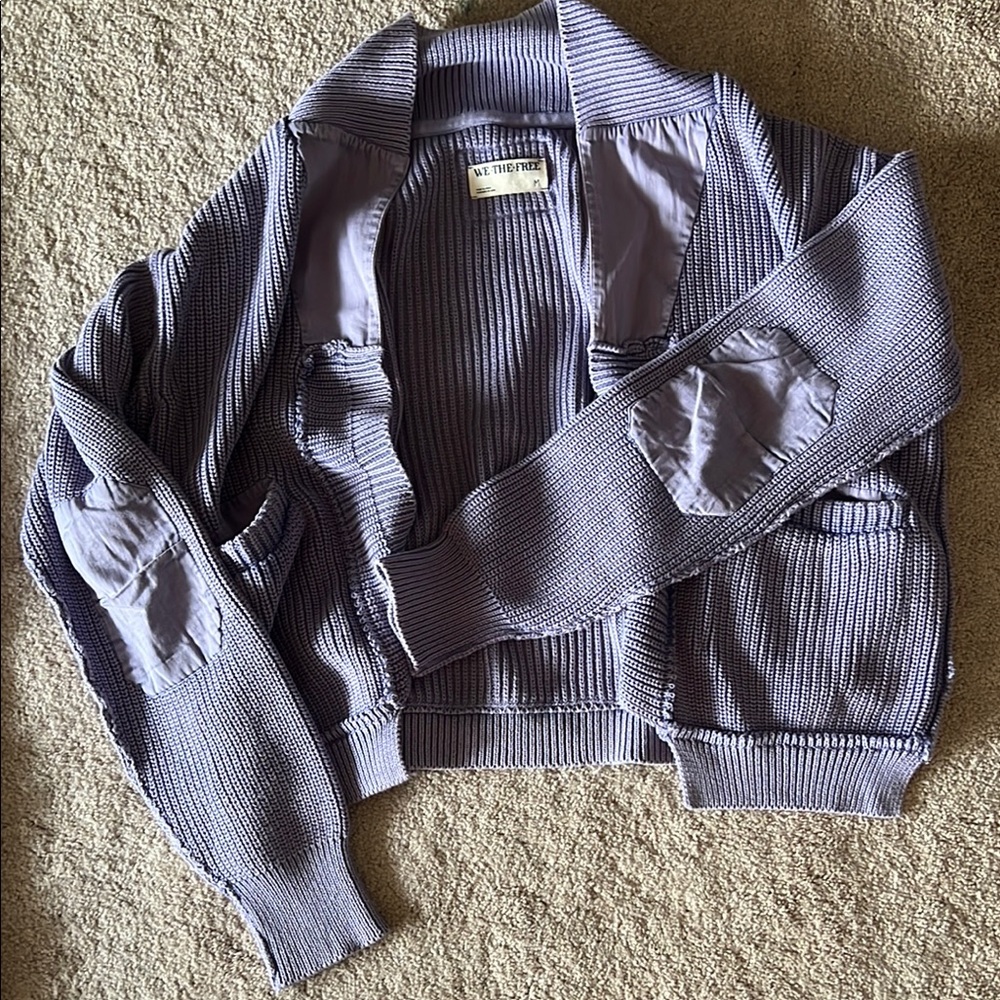 Free People Lilac Ribbed Sweater